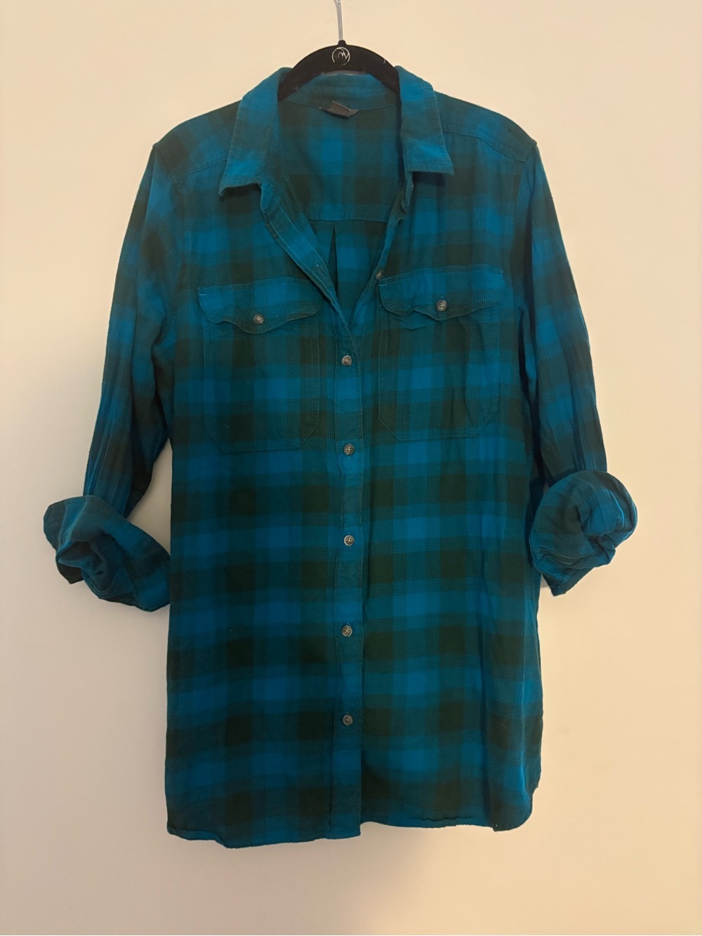 Eddie Bauer Shirt Plaid Classic Fit Womens Long Sleeve Button Up Blouse - XL